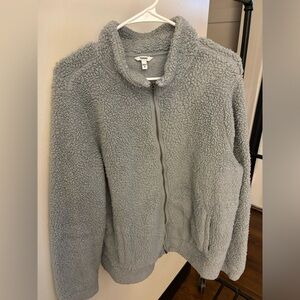 Soft, blue Faux fur zip up